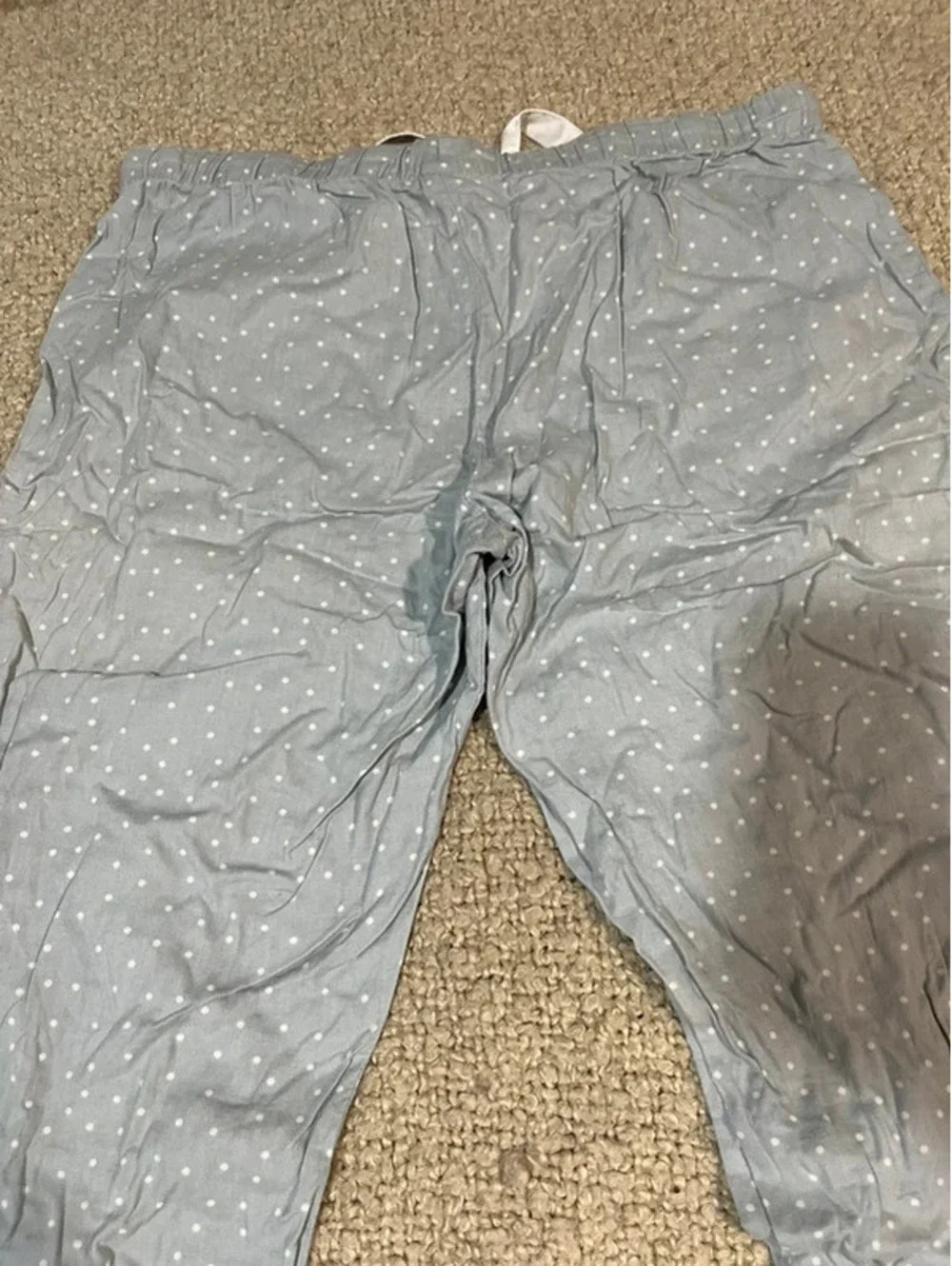 Gilligan & O’Malley woman sleepwear pajama pants M grey white poco dots